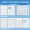 12 Pieces Speedy Spreads Journal Stencil DIY Journal Templates Reusable Weekly Monthly Layouts Stencils Plastic Planner Set for A5 Bullet Dot Grid DIY Notebook Diary